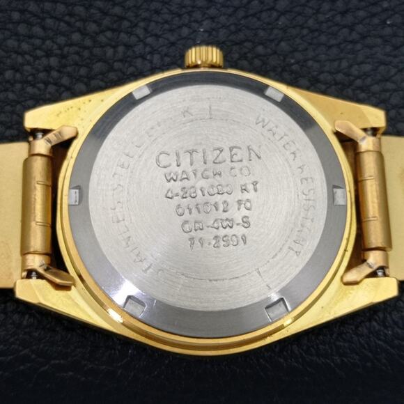 Vintage 1973 Citizen Automatic Mens Gold Watch W/daydate & Red accents - Picture 8 of 10